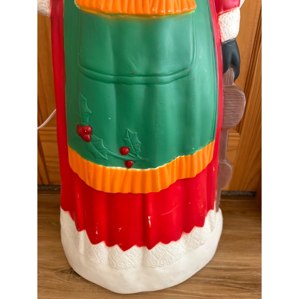 Vintage Mrs Claus Christmas Blow Mold Light Up Outdoor Decor 37 Inch Empire - Picture 5 of 12